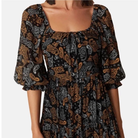 Faithfull the Brand Darsha Midi Dress Ankara Paisley Print, Size 4, Retail $309 - Picture 7 of 15